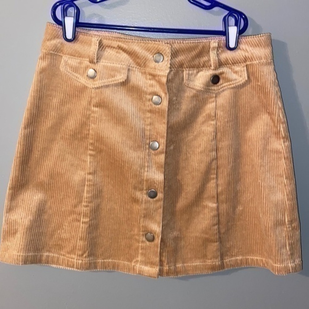Love Tree Tan Corduroy Mini Skirt